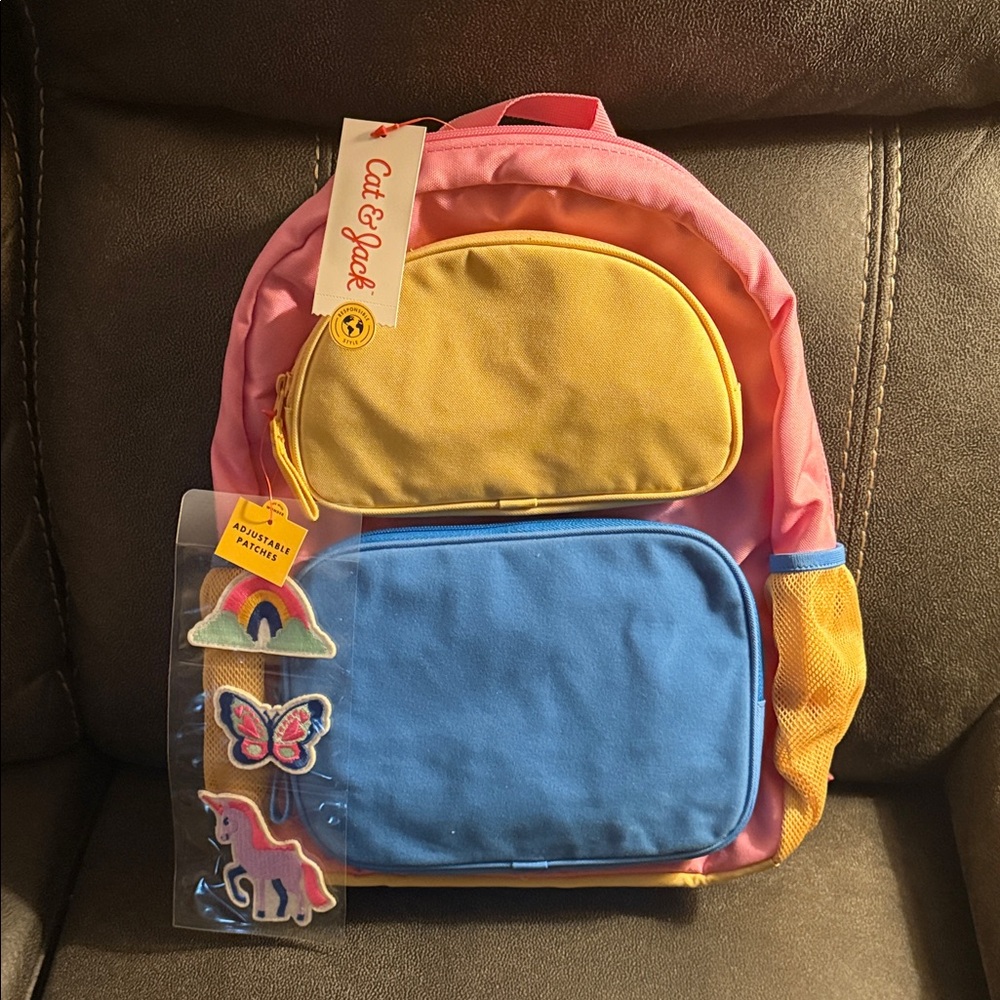 Cat & Jack Colorful Kids' Backpack with Patches